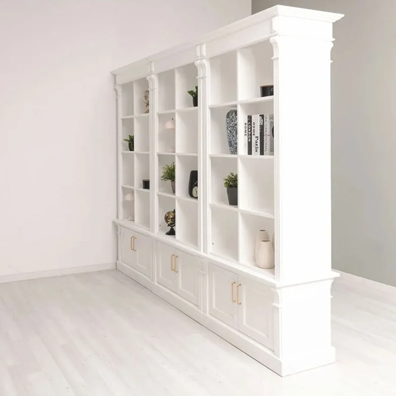 Casa Padrino Landhausstil Raumteiler Bücherschrank Weiß 260 cm - Landhausstil Möbel