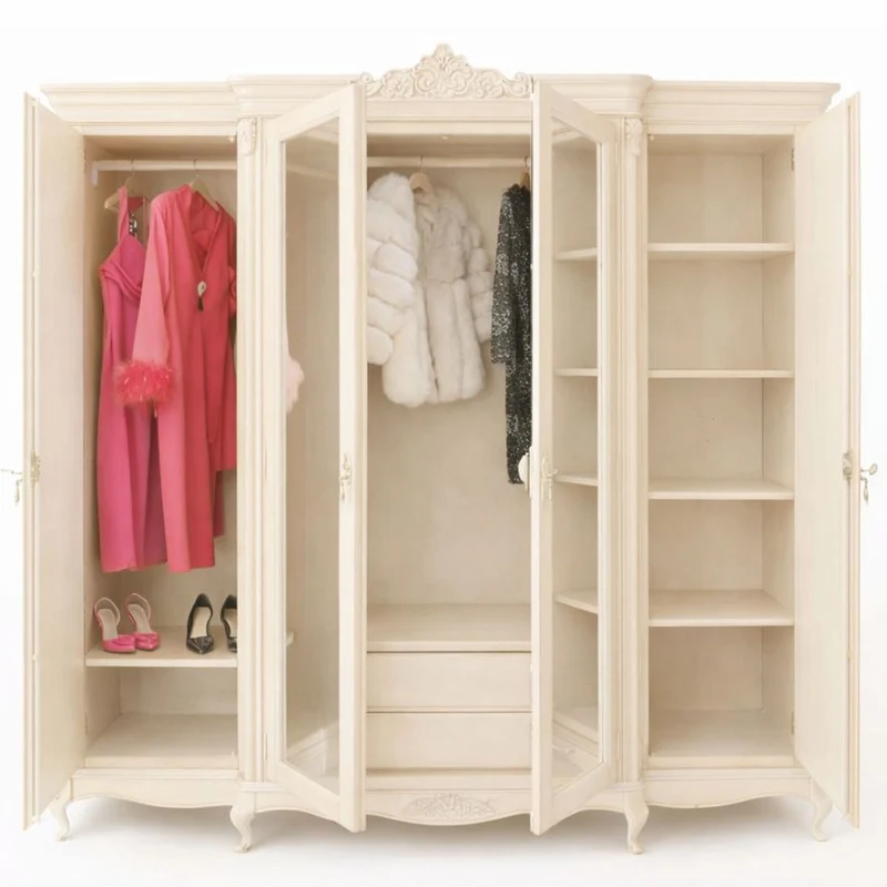 Casa Padrino Luxus Barock Schlafzimmer Schrank Creme 235,2 cm - Barock Schlafzimmer Möbel