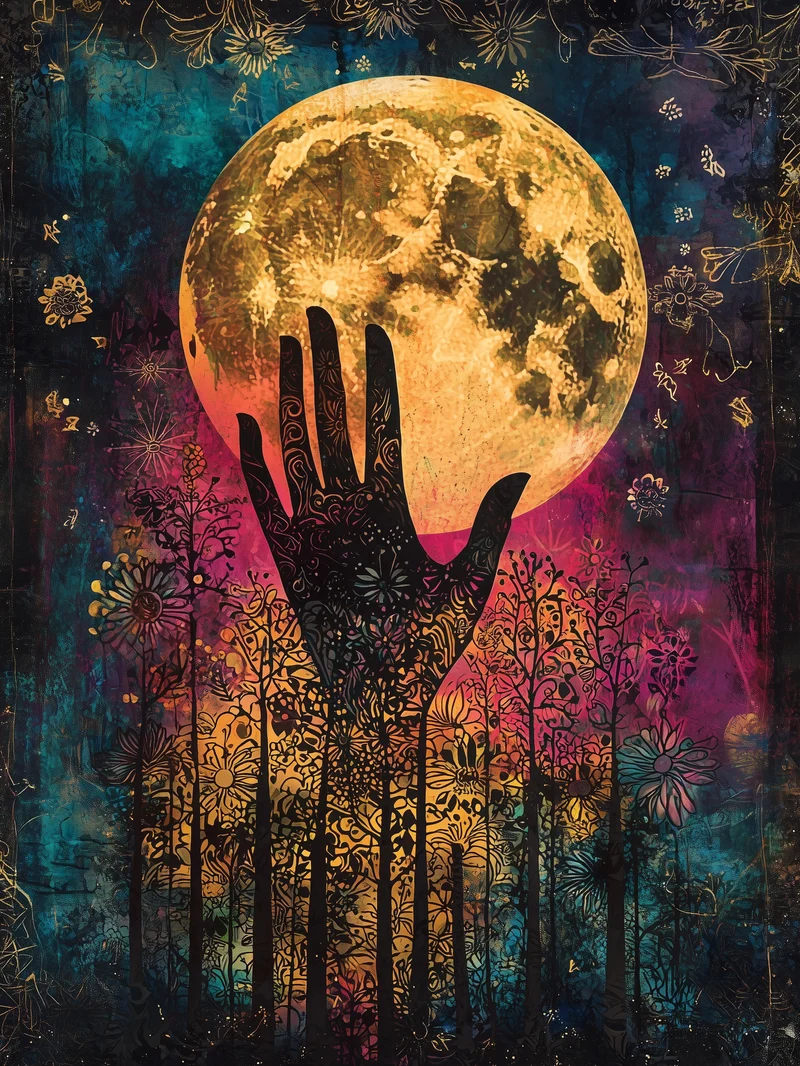 Mondblüte Silhouette Poster