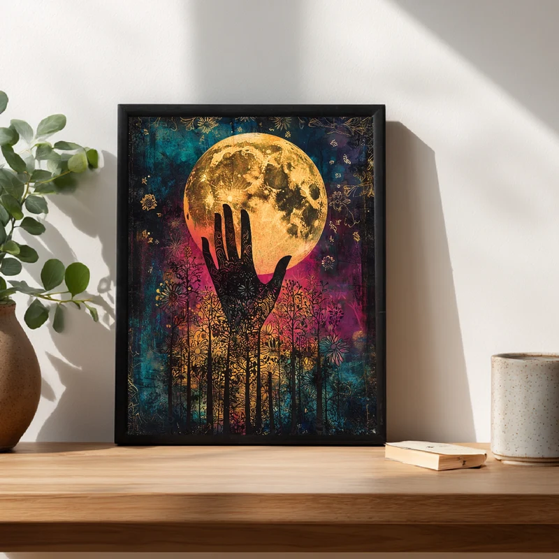 Mondblüte Silhouette Poster