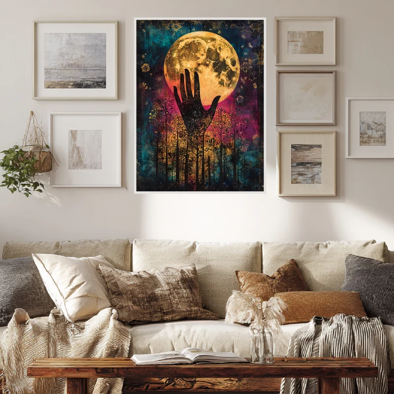 Mondblüte Silhouette Poster