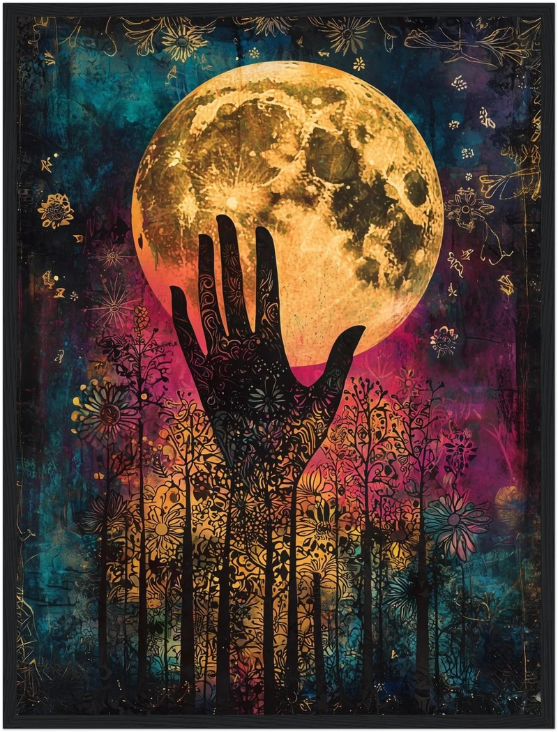 Mondblüte Silhouette Poster
