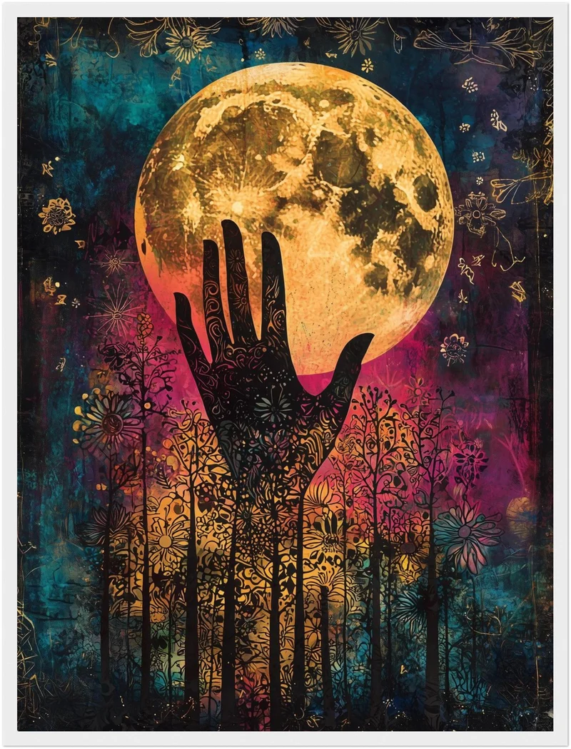 Mondblüte Silhouette Poster