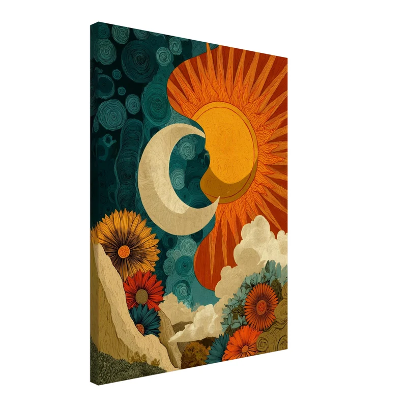 Sonne und Mond Verbindung Leinwand