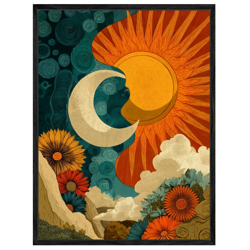 Sonne und Mond Verbindung Leinwand