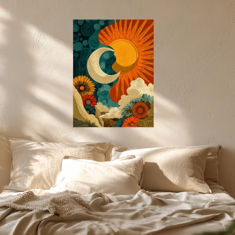 Sonne und Mond Verbindung Leinwand