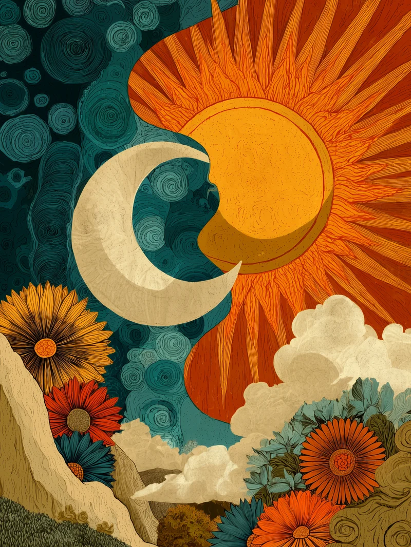 Sonne und Mond Verbindung Poster