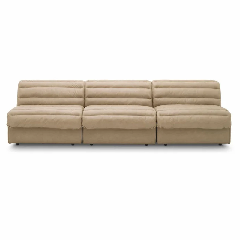 Casa Padrino Luxus Leder Sofa Braun 276 cm - Modulares Echtleder Sofa - Wohnzimmer Sofa - Wohnzimmer Möbel - Hotel Möbel - Modulare Luxus Möbel