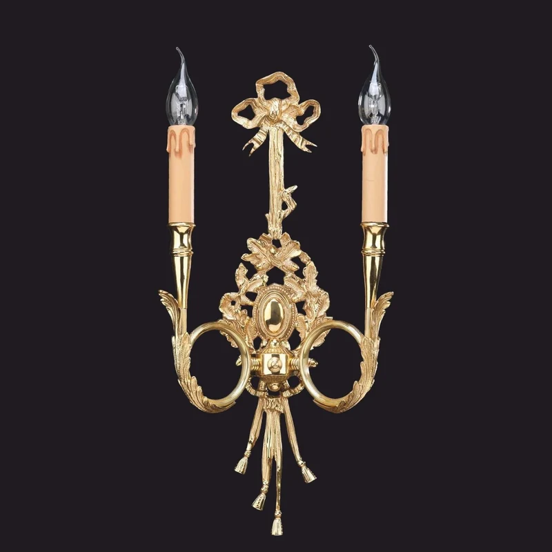 Casa Padrino Luxus Barock Doppel Wandleuchte Gold H. 50 cm - Made in Italy