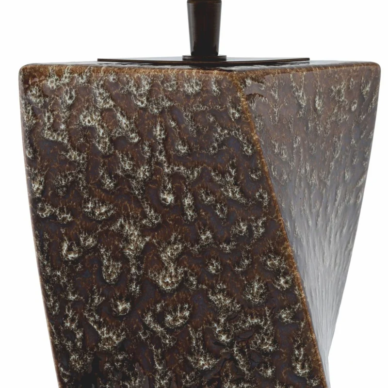 Casa Padrino Luxus Keramik Tischleuchte Vintage Braun / Grau H. 68,5 cm