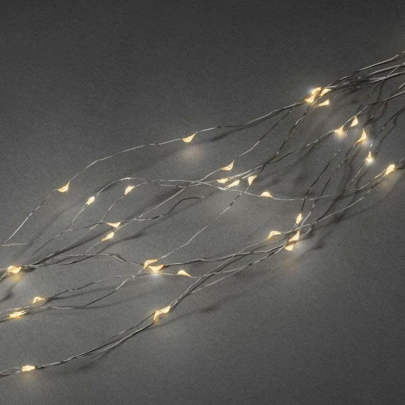 LED Tropfenlametta 10 Stränge mit 20 Dioden 200 bernsteinfarbene Dioden