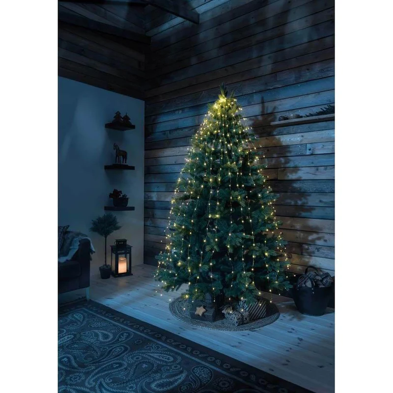 LED Baummantel mit Ring Ø 11 LED Tropfen 5 Stränge mit 48 Dioden 240 bernsteinfarbene Dioden