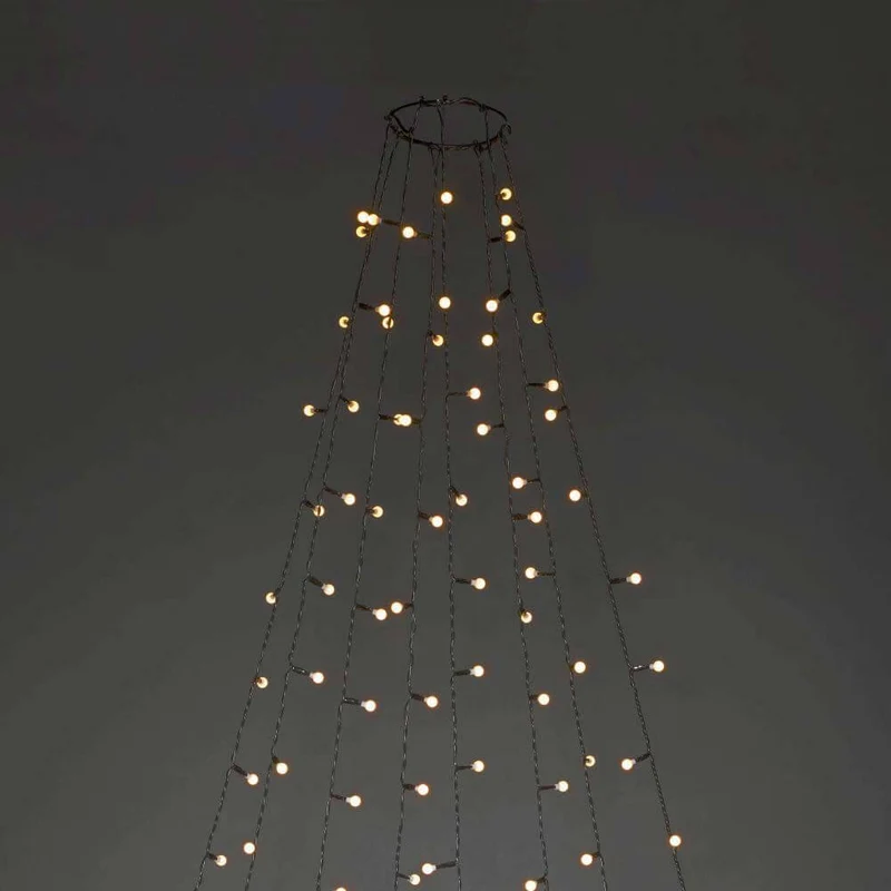 LED Baummantel mit Ring Ø 11 mit Globes 8 Stränge mit 30 Dioden 240 bernsteinfarbene Dioden IP44