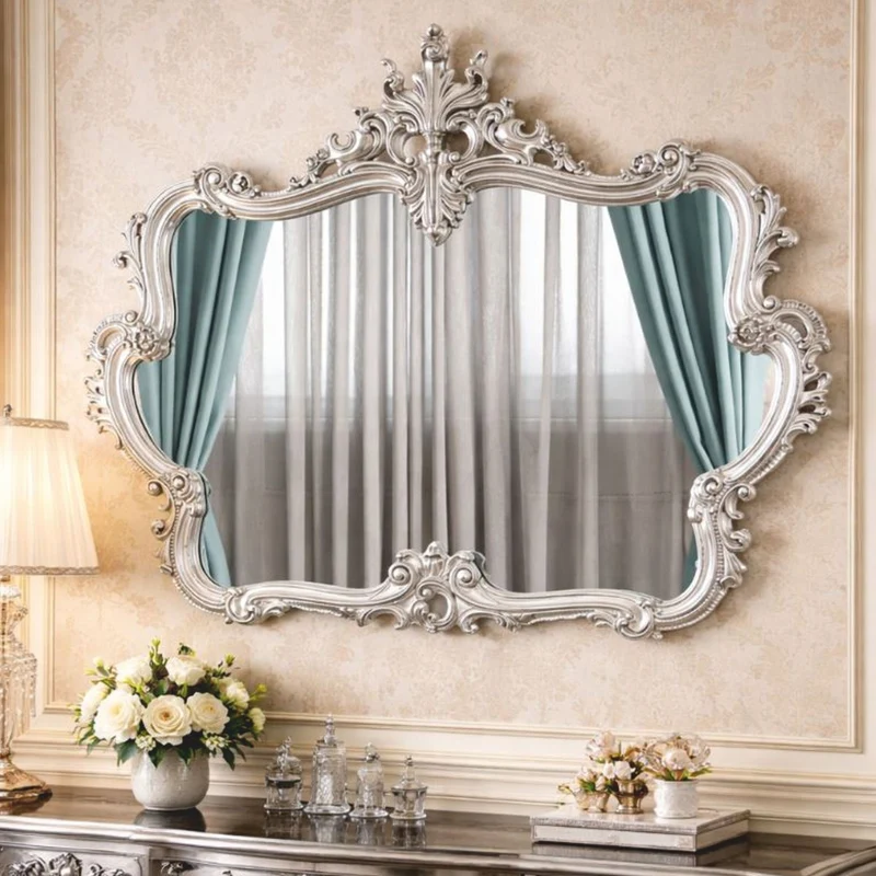 Casa Padrino Luxus Barock Spiegel Silber 133 cm - Barockstil Wandspiegel - Made in Italy
