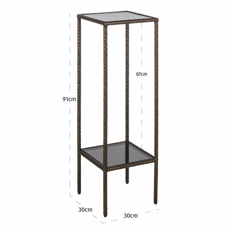 Casa Padrino Luxus Säule Bronze / Schwarz H. 91 cm - Luxus Wohnzimmer Möbel