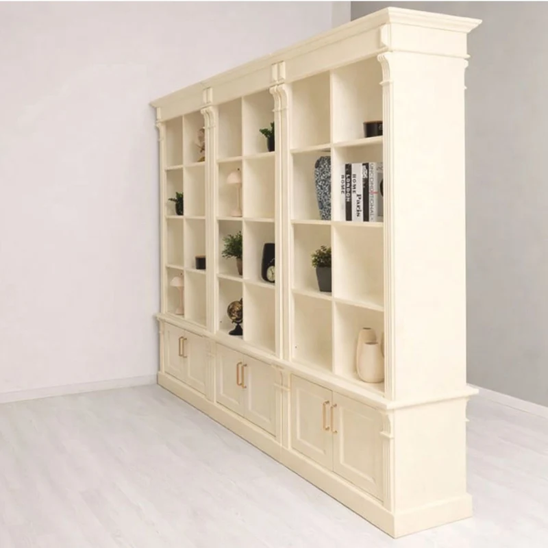 Casa Padrino Landhausstil Raumteiler Bücherschrank Creme 260 cm - Landhausstil Möbel