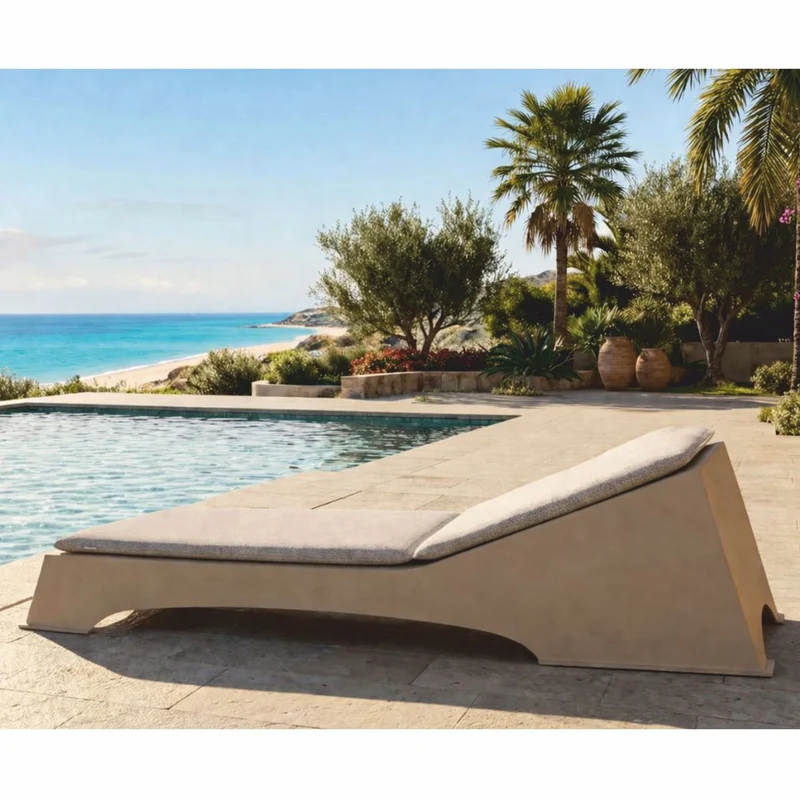Casa Padrino Luxus Gartenliege Matt Beige / Grau 225 cm - Hotel & Garten Möbel