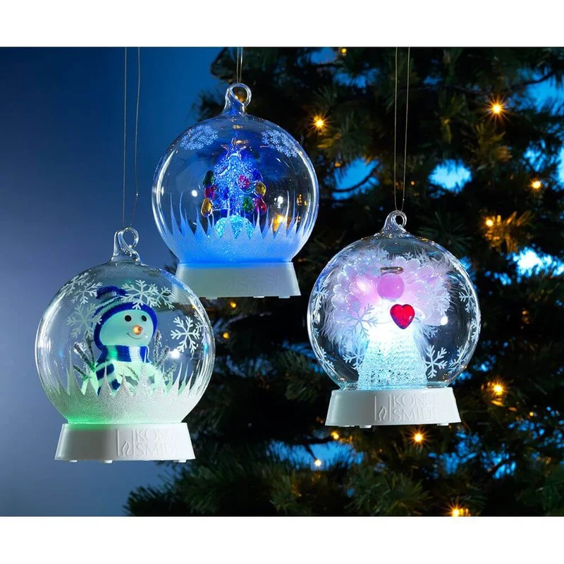Glaskugel Weihnachtsbaum mit 3 Funktionen Timer RGB-Farbwechsel 1 RGB Diode batteriebetrieben