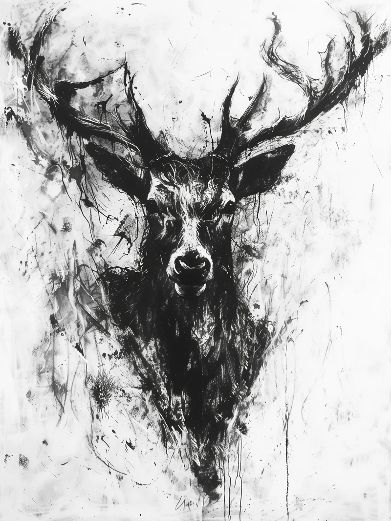 Schwarzer Hirsch Kopf Poster