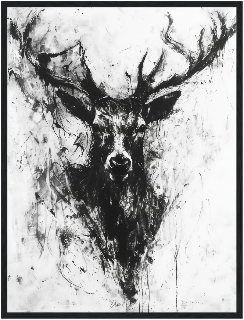 Schwarzer Hirsch Kopf Poster