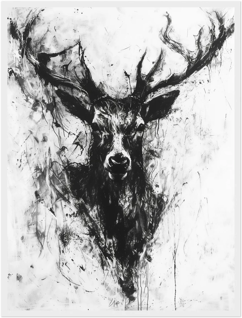Schwarzer Hirsch Kopf Poster