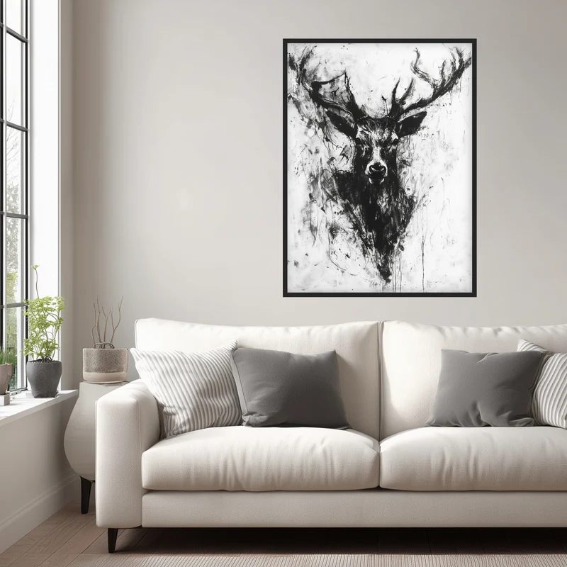 Schwarzer Hirsch Kopf Poster