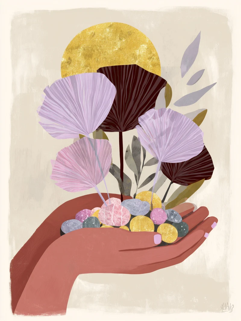 Blumen in offener Hand Poster