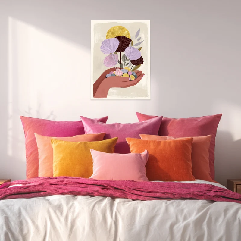 Blumen in offener Hand Poster