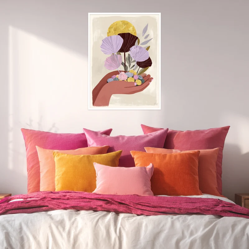 Blumen in offener Hand Poster