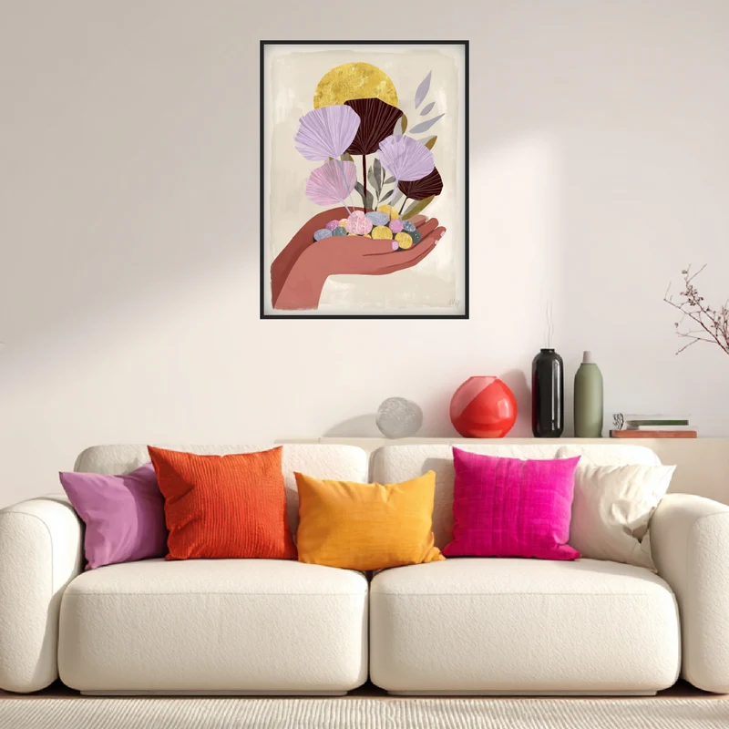 Blumen in offener Hand Poster