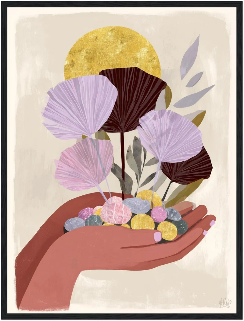 Blumen in offener Hand Poster