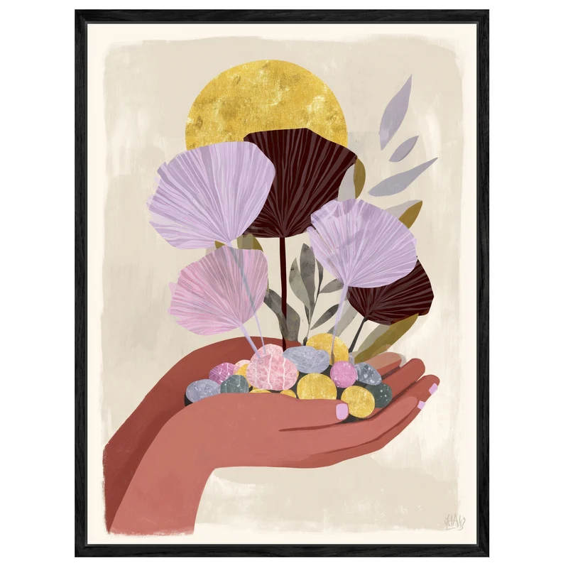 Blumen in offener Hand Leinwandbild