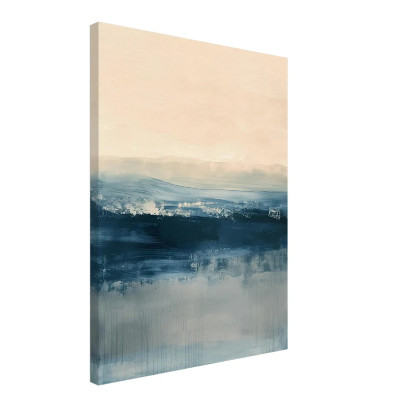 Horizontale Wellen in Blau Leinwandbild