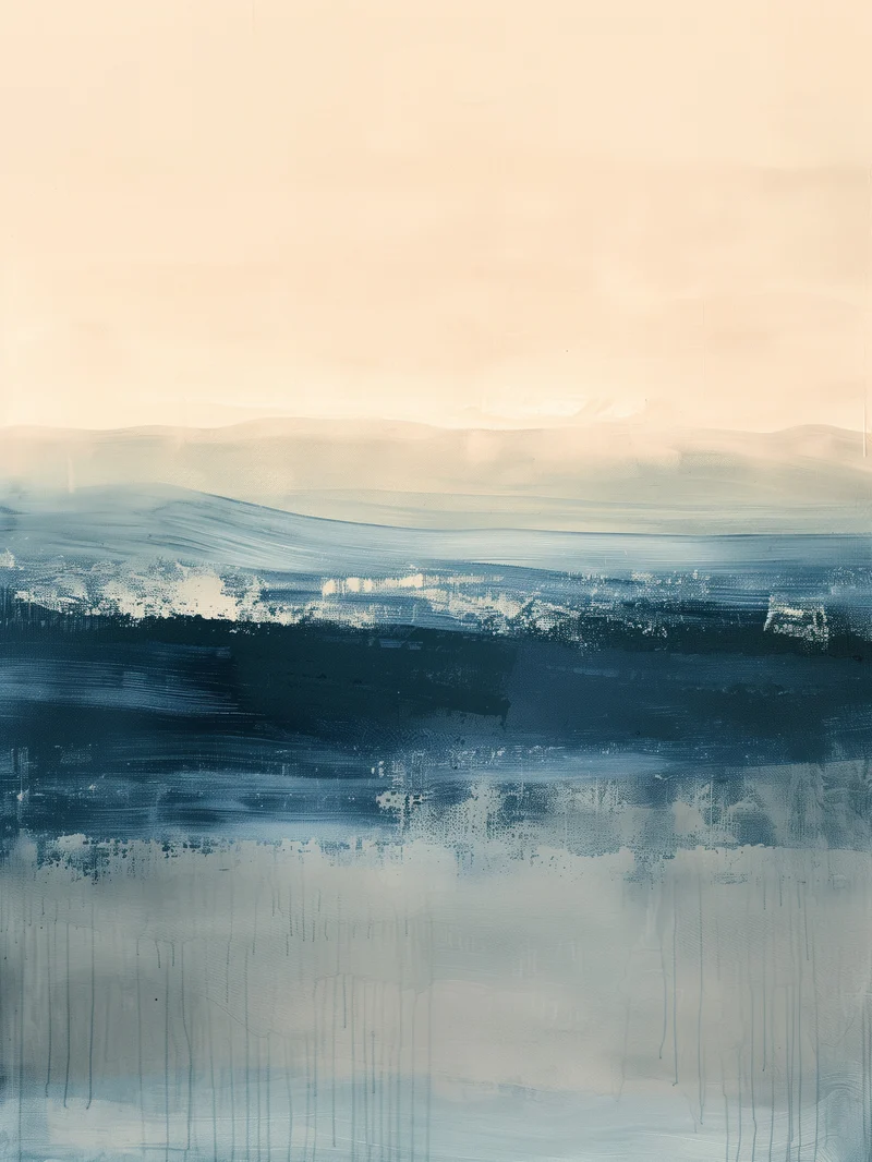 Horizontale Wellen in Blau Poster