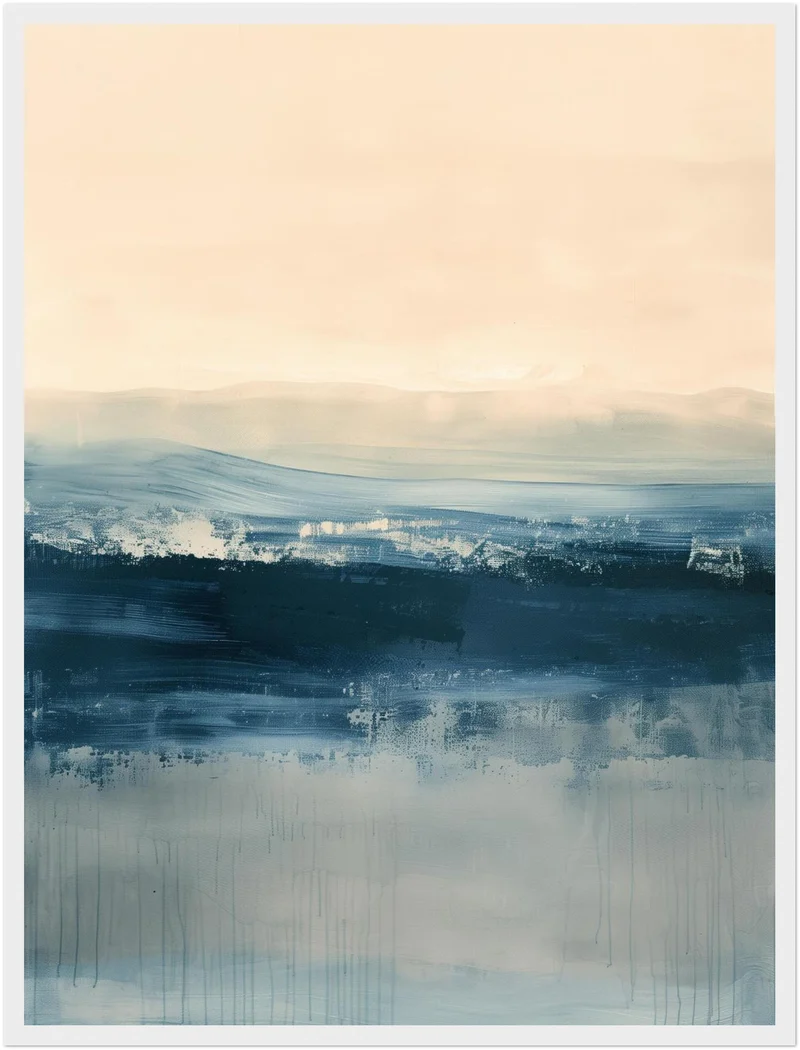Horizontale Wellen in Blau Poster