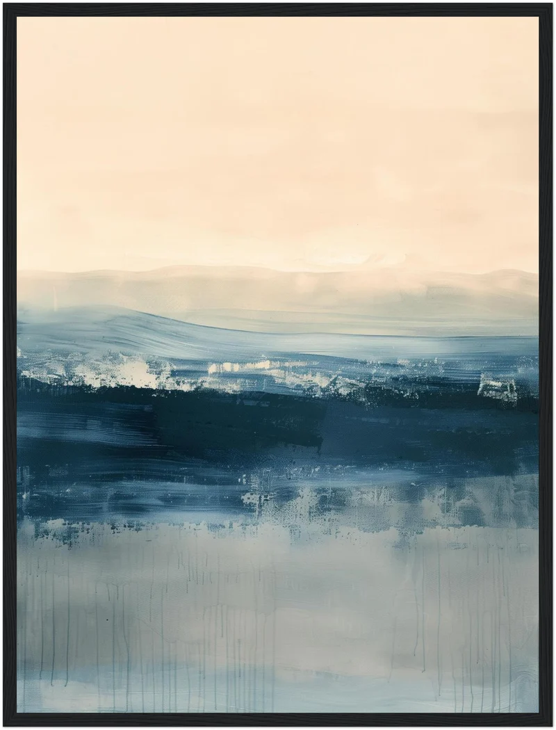 Horizontale Wellen in Blau Poster