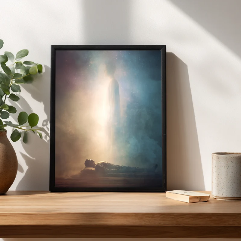 Schlafende Figur Lichterscheinung Poster