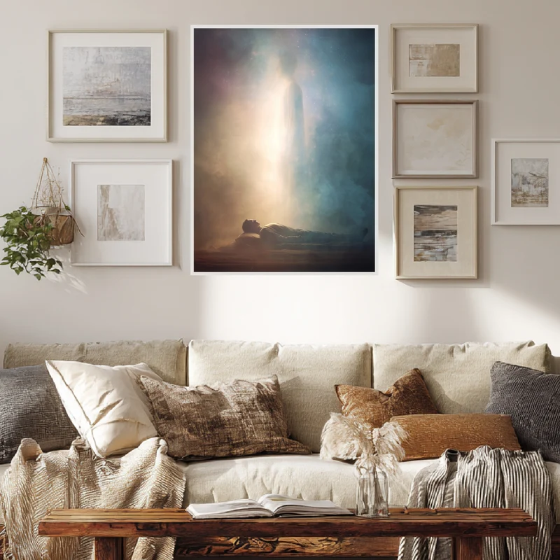 Schlafende Figur Lichterscheinung Poster