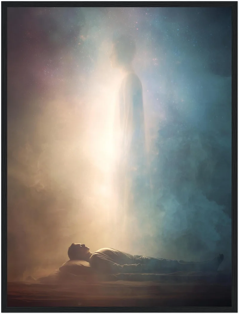 Schlafende Figur Lichterscheinung Poster