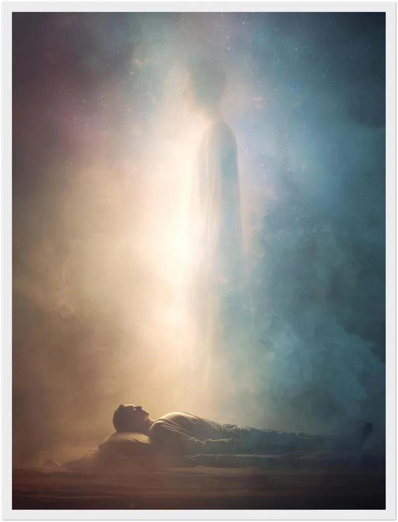 Schlafende Figur Lichterscheinung Poster