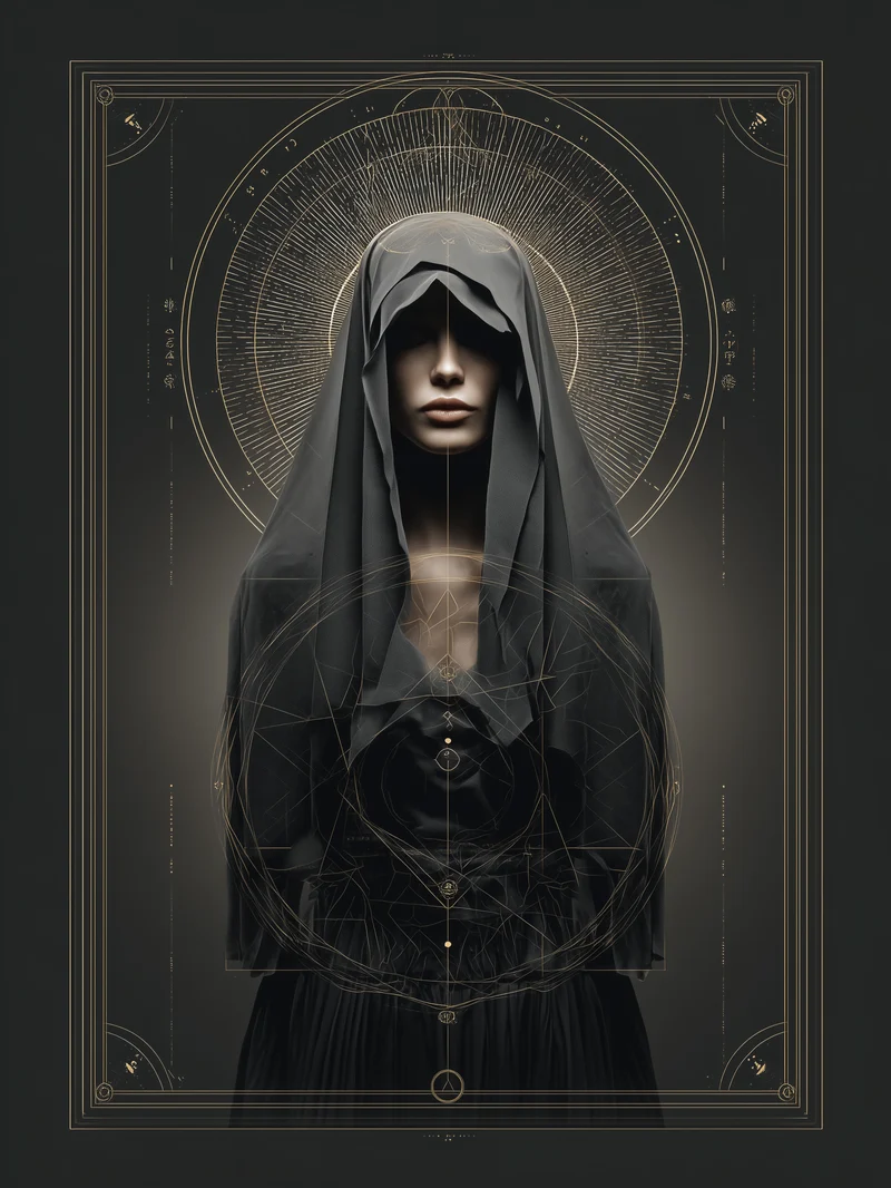 Verschleierte Frau Geometrie Poster