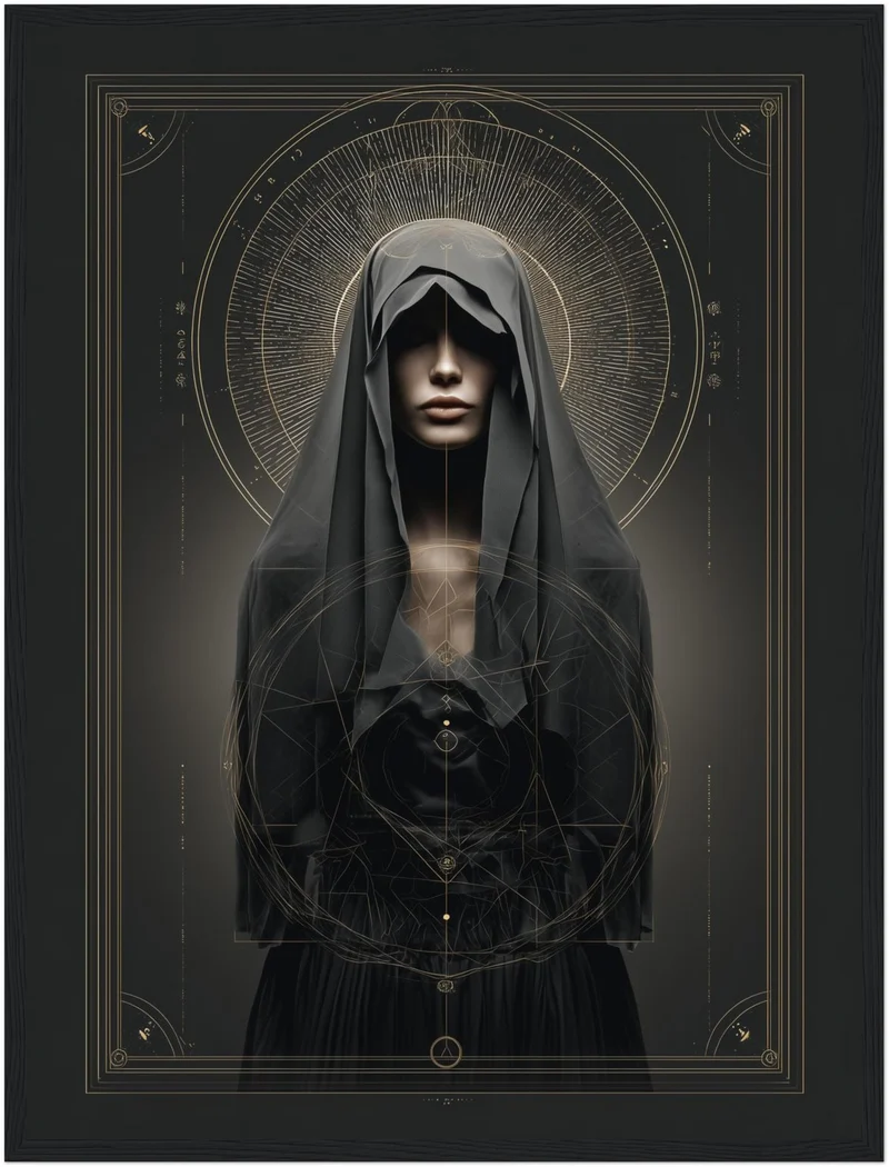 Verschleierte Frau Geometrie Poster