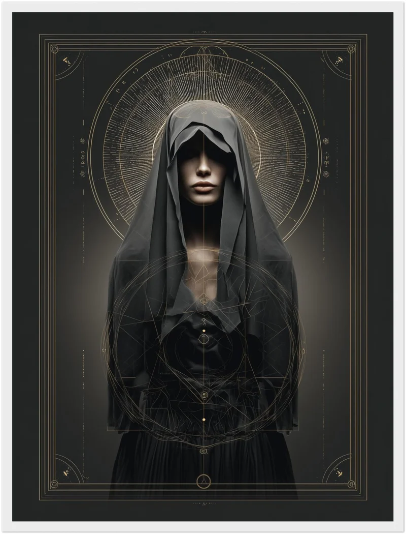 Verschleierte Frau Geometrie Poster