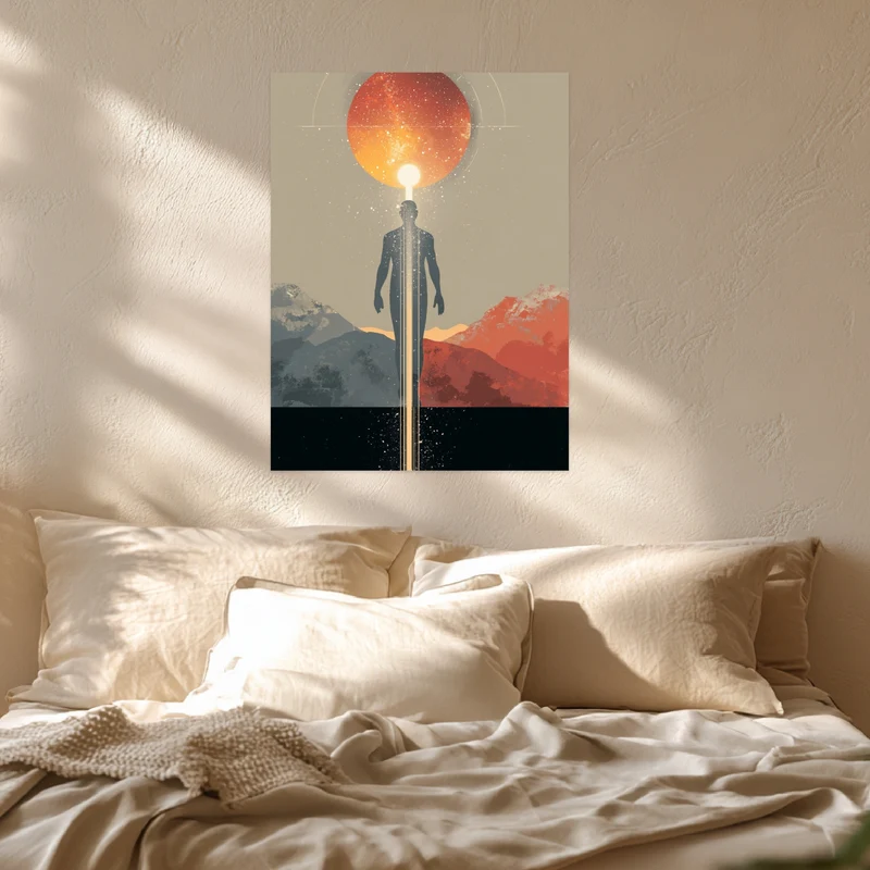 Mensch im Lichtkanal Leinwandbild