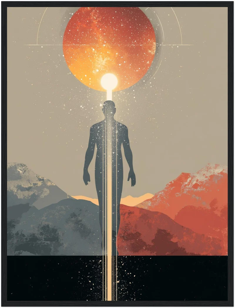 Mensch im Lichtkanal Poster