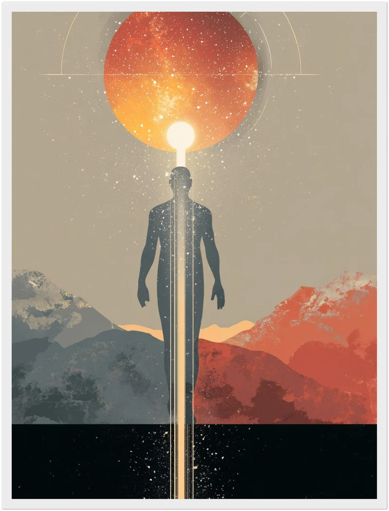 Mensch im Lichtkanal Poster