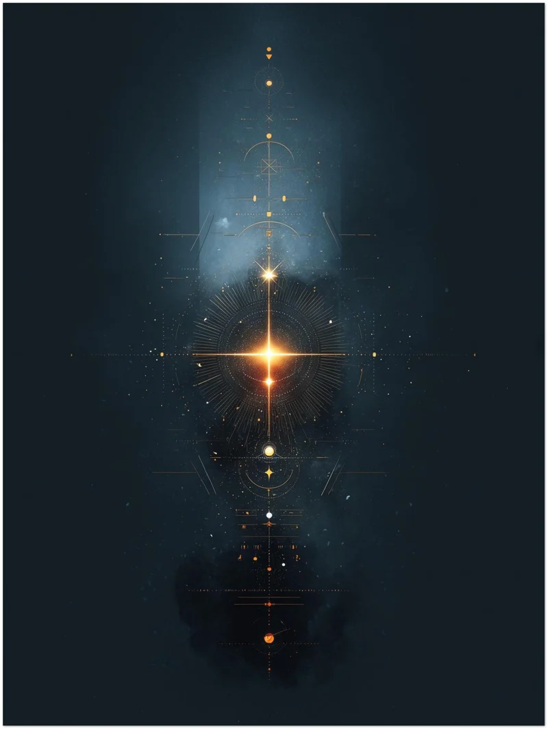 Geometrisches Lichtsymbol Kosmos Leinwandbild