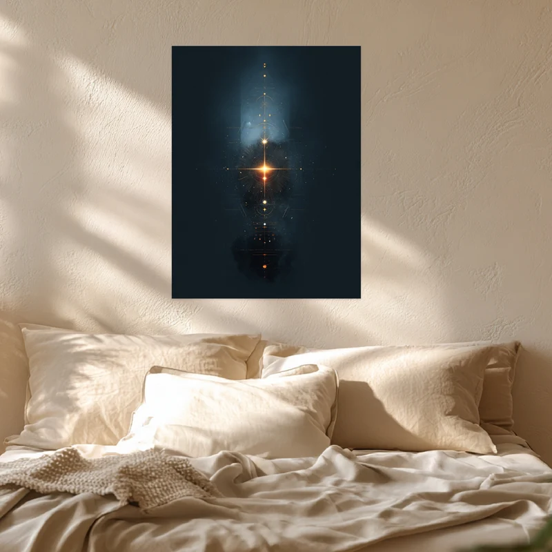 Geometrisches Lichtsymbol Kosmos Poster