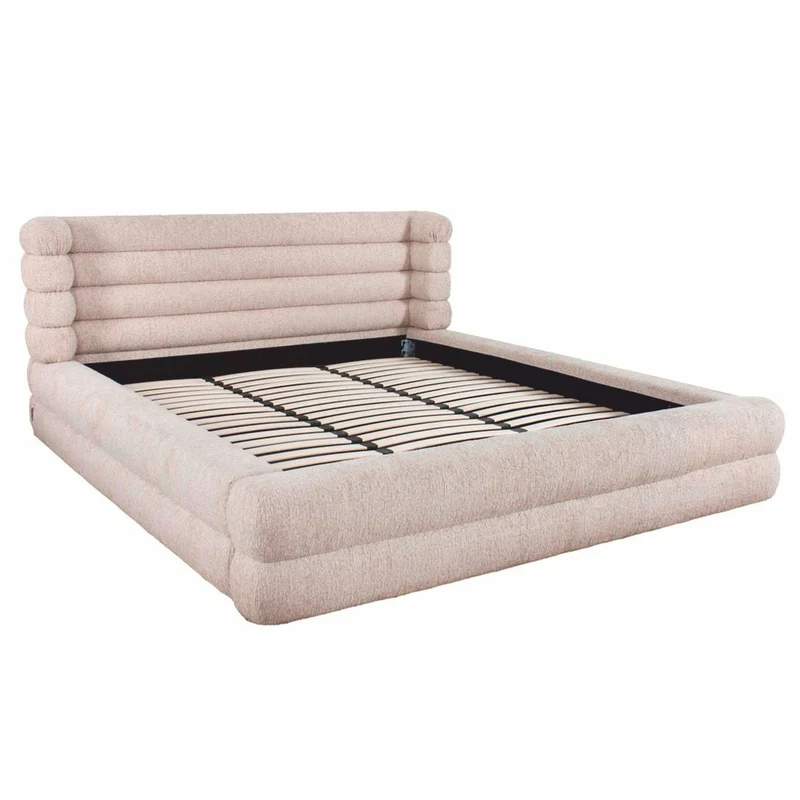 Casa Padrino Luxus Doppelbett Naturfarben 180 x 210 cm - Schlafzimmer Möbel