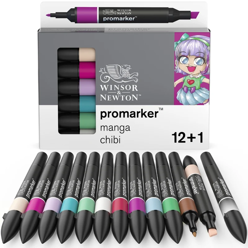 Winsor & Newton - ProMarker 12+1 Set Manga Chibi